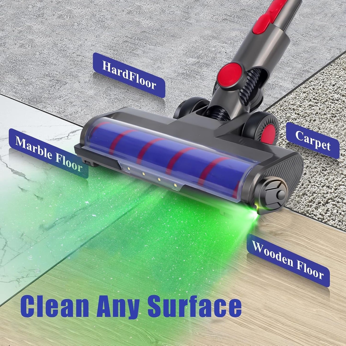 Rechargeable Vacuum Dust Detection LED Light Attachment Reveal Microscopic Dust Pet Hair and Fur, Universal Accessories for Enhanced Cleaning